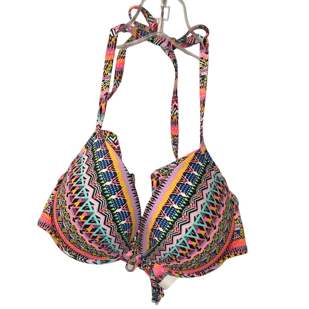 Victoria Secrets push up bra bathing suit top multicolor size 34D